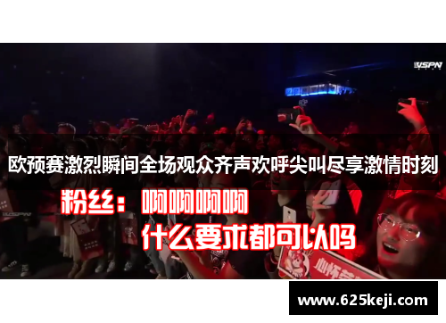 欧预赛激烈瞬间全场观众齐声欢呼尖叫尽享激情时刻